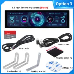8.8 Inch IPS Type C Secondary Screen USB-C Interface Computer Monitoring CPU GPU RAM Dislpay Smart Screen No Need AIDA64