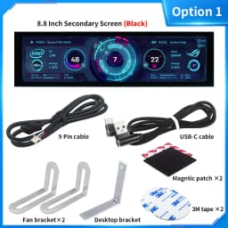 8.8 Inch IPS Type C Secondary Screen USB-C Interface Computer Monitoring CPU GPU RAM Dislpay Smart Screen No Need AIDA64