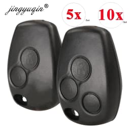jingyuqin 5/10pcs Button Remote Key Shell Case For Renault Espace Laguna Duster Logan DACIA Sandero Clio Kangoo Nissan No Blade