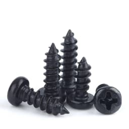 100 Pcs/Lot M1 M1.2 M1.4 M1.5 M1.7 M2 M2.3 M2.6 M3 M3.5 M4 M5 Black Carbon Steel Phillips Self-tapping Screws Cross Round Head