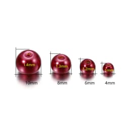 100Pcs/Lot 4/6/8/10mm Round Glass Bead Imitation Pearl Beads for DIY Earrings Necklace Jewelry Making Findings Accessories