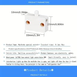 Automatic Reset Switch Closet Cabinet Light Switch Household Cabinet Door Control Switch Wardrobe Light Switch