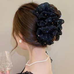 Summer Sweet Mesh Tulle Big Bow Hair Claw Clips for Women Solid Colours Elegant Bowknot Ponytail Clip New Headdress Accessories