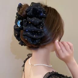 Summer Sweet Mesh Tulle Big Bow Hair Claw Clips for Women Solid Colours Elegant Bowknot Ponytail Clip New Headdress Accessories