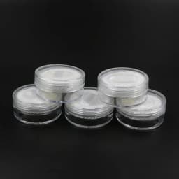 6pcs 20g Loose Powder Puff Jar Refillable Pot With Sifter Grid Lid Cosmetic Container PS Clear Plastic Empty Cream Jar Packaging