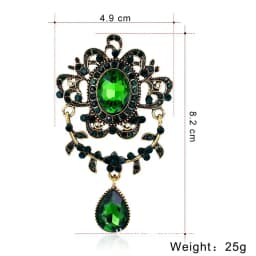 Vintage Elegant Women Classic Pendant Lotus Crystal Brooches Badges Exquisite Lady Shiny Plant Rhinestone Party Pins Jewelry