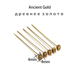 20pcs 50mm Gold Flower Head Pins For Jewelry Making Diy Beads Ball Pins Needles Findings Women Jewelry Accessories Headpin