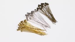 20pcs 50mm Gold Flower Head Pins For Jewelry Making Diy Beads Ball Pins Needles Findings Women Jewelry Accessories Headpin