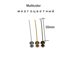 20pcs 50mm Gold Flower Head Pins For Jewelry Making Diy Beads Ball Pins Needles Findings Women Jewelry Accessories Headpin