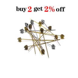 20pcs 50mm Gold Flower Head Pins For Jewelry Making Diy Beads Ball Pins Needles Findings Women Jewelry Accessories Headpin