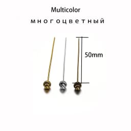 20pcs 50mm Gold Flower Head Pins For Jewelry Making Diy Beads Ball Pins Needles Findings Women Jewelry Accessories Headpin