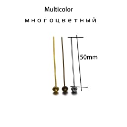 20pcs 50mm Gold Flower Head Pins For Jewelry Making Diy Beads Ball Pins Needles Findings Women Jewelry Accessories Headpin