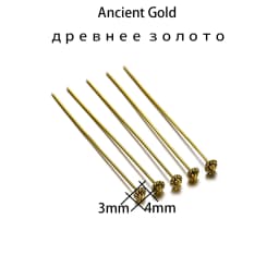 20pcs 50mm Gold Flower Head Pins For Jewelry Making Diy Beads Ball Pins Needles Findings Women Jewelry Accessories Headpin