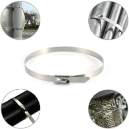 10 20 50 100 200 Pcs 12mm 0.47 inch Exhaust Wrap Multi-Purpose 304 Stainless Steel Metal Cable Tie banding self-locking zip ties