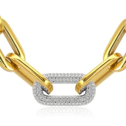 316L Stainless Steel Women Men Gold Silver Color Heavy Thick Big Links Chain Necklace with Bling Crystals Punk Necklace Jewelry