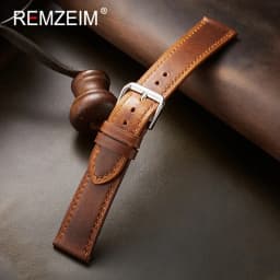 Retro Genuine Leather Strap Oil Wax Discoloration Cowhide Leather Watchband 18/19/20/21/22mm High Quality Business Watch Band
