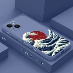 Red Sun Sea Waves Phone Case For iPhone 17 Air 16 16E 15 14 13 12 11 Pro Max Mini X XR XS 8 7 Plus 6 6S Plus Cover