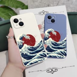 Red Sun Sea Waves Phone Case For iPhone 17 Air 16 16E 15 14 13 12 11 Pro Max Mini X XR XS 8 7 Plus 6 6S Plus Cover