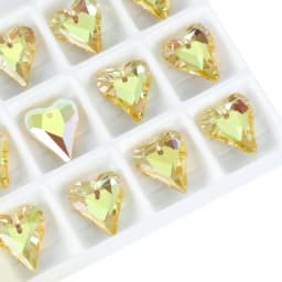 12/24PCS 17x14mm Crystal Heart Pendant Glass Beads for Jewelry Making DIY Earrings Necklace Loose Beads Plating Color Accessory