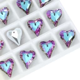 12/24PCS 17x14mm Crystal Heart Pendant Glass Beads for Jewelry Making DIY Earrings Necklace Loose Beads Plating Color Accessory
