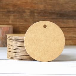 100pcs 3-5cm Round Kraft Paper Tags with Strings Wedding Birthday Christmas Party Gift Hang Tag Labels Packaging Supplies Decor