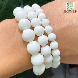 Natural Stone White Quartz Round Beads DIY Women's Bracelet Necklace Handmade By Hand DIY Bead Perles 15'' Strand 4/6/8/10/12mm