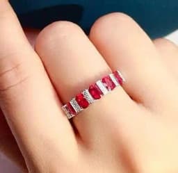 925 Stamp Temperament Ruby Luxury White Zircon Ring For Women Fashion Jewellery Party Birthday Gift Wholesale