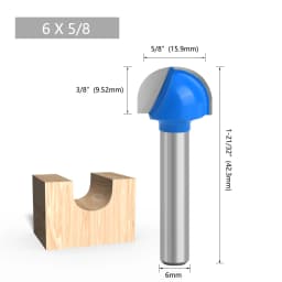 LAVIE 1pc 6mm 1/4 Shank Ball Nose Router Bit Set Round Milling Cutter For Wood CNC Radius Core Box Solid Carbide Tools