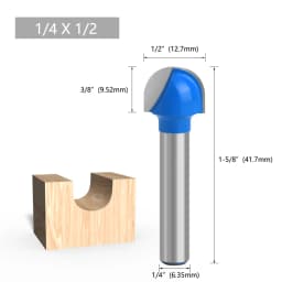 LAVIE 1pc 6mm 1/4 Shank Ball Nose Router Bit Set Round Milling Cutter For Wood CNC Radius Core Box Solid Carbide Tools