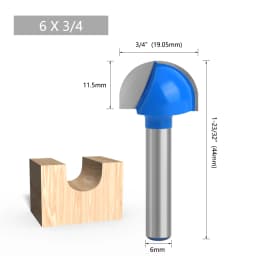 LAVIE 1pc 6mm 1/4 Shank Ball Nose Router Bit Set Round Milling Cutter For Wood CNC Radius Core Box Solid Carbide Tools