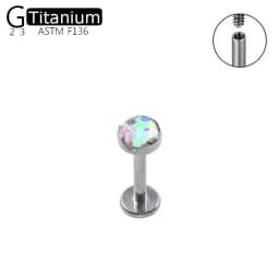 G23 Titanium Lip Nail Internal Thread 12 Colors Opal Piercing Jewelry Men's And Women's Fashion Versatile Earrings
