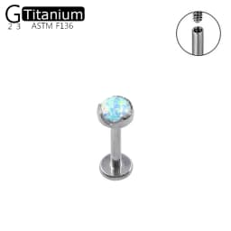 G23 Titanium Lip Nail Internal Thread 12 Colors Opal Piercing Jewelry Men's And Women's Fashion Versatile Earrings