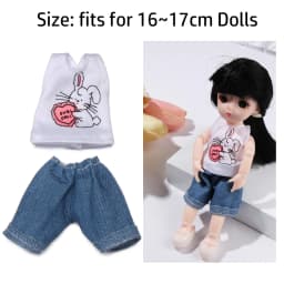 16cm Doll Clothes Cute Princess Dress For 1/8 BJD Doll Tops T-shirt Hoodies Jeans Pants Suit Lace Knitted Sweater Skirt Gift Toy