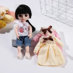 16cm Doll Clothes Cute Princess Dress For 1/8 BJD Doll Tops T-shirt Hoodies Jeans Pants Suit Lace Knitted Sweater Skirt Gift Toy