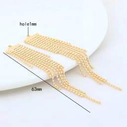 4PCS 45MM 24K Gold Color Plated Brass Jewelry Accessories Chain Tassel DIY Making Hand Made Jewelry Findings Component