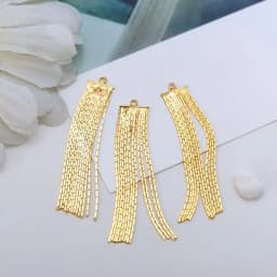 4PCS 45MM 24K Gold Color Plated Brass Jewelry Accessories Chain Tassel DIY Making Hand Made Jewelry Findings Component