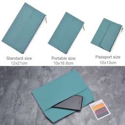 Canvas Cloth Zipper Pouch Pocket Leather Bound Notebook Planner Accessory Regular Passport Storage Bag File Folder Stationery