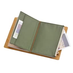 Canvas Cloth Zipper Pouch Pocket Leather Bound Notebook Planner Accessory Regular Passport Storage Bag File Folder Stationery