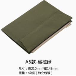 Canvas Cloth Zipper Pouch Pocket Leather Bound Notebook Planner Accessory Regular Passport Storage Bag File Folder Stationery