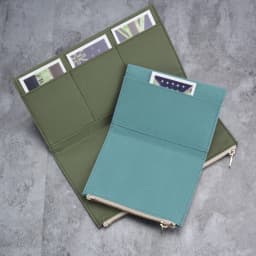 Canvas Cloth Zipper Pouch Pocket Leather Bound Notebook Planner Accessory Regular Passport Storage Bag File Folder Stationery