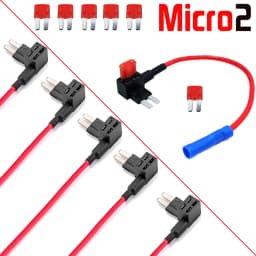 5pcs Add-A-Circuit Car Auto Adapter Micro 2 Blade Fuse Holder APT ATR Fuses Tap Micro Fuse Holder Car Fuses Splitter Accessories