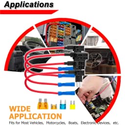 5pcs Add-A-Circuit Car Auto Adapter Micro 2 Blade Fuse Holder APT ATR Fuses Tap Micro Fuse Holder Car Fuses Splitter Accessories