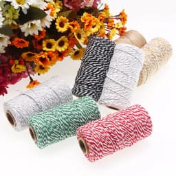 2mm*100m Christmas Twine Cotton Jute String Rope Cord Ribbon Decoration Tying Cake Pastry Boxes DIY Crafts Gift Wrapping