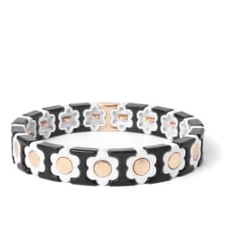 New Design Colorful Flower Charms Bangle For Women Handmade Bohemian Elastic Flower Bracelets Metal Beads Jewelry