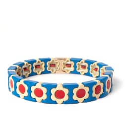 New Design Colorful Flower Charms Bangle For Women Handmade Bohemian Elastic Flower Bracelets Metal Beads Jewelry