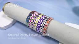 New Design Colorful Flower Charms Bangle For Women Handmade Bohemian Elastic Flower Bracelets Metal Beads Jewelry