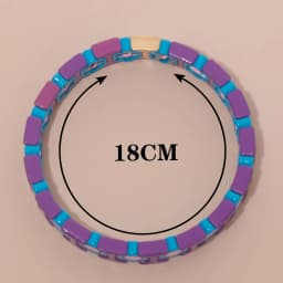 New Design Colorful Flower Charms Bangle For Women Handmade Bohemian Elastic Flower Bracelets Metal Beads Jewelry
