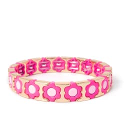 New Design Colorful Flower Charms Bangle For Women Handmade Bohemian Elastic Flower Bracelets Metal Beads Jewelry
