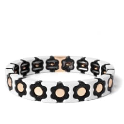 New Design Colorful Flower Charms Bangle For Women Handmade Bohemian Elastic Flower Bracelets Metal Beads Jewelry