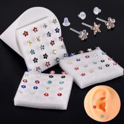 1 Box Bioplast Flexible Zircon Ear Tragus Helix Cartilage Cz Lobe earrings Piercing Gem Flower Heart Nose Ring Labret Lip Stud